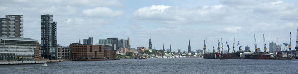 Panorama Hamburgs von der Elbe